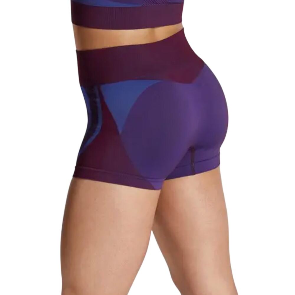 Seamless Booty Shorts Purple Blue Stretch Compression Dancewear Gym Adult S/XS